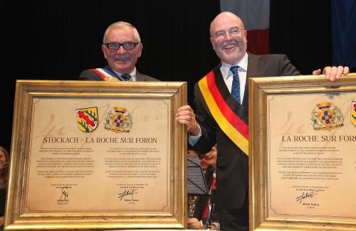 Bürgermeister Rainer Stolz und Bürgermeister Michael Tabuis