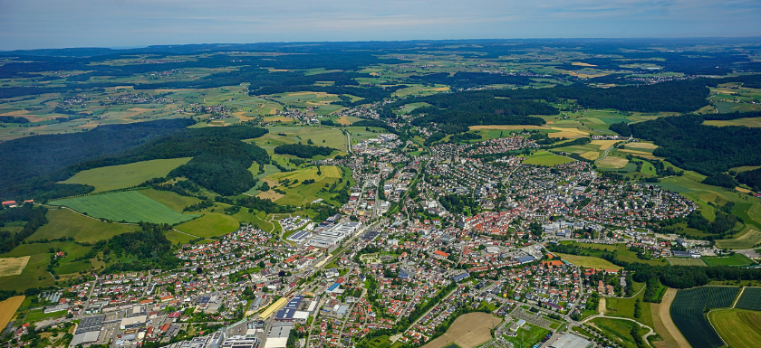 Luftbildaufnahme von Stockach 